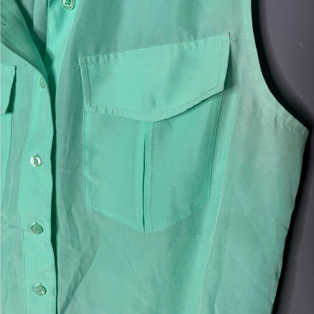 J. Crew Mint Green Sleeveless Blouse 8 - Picture 5 of 7